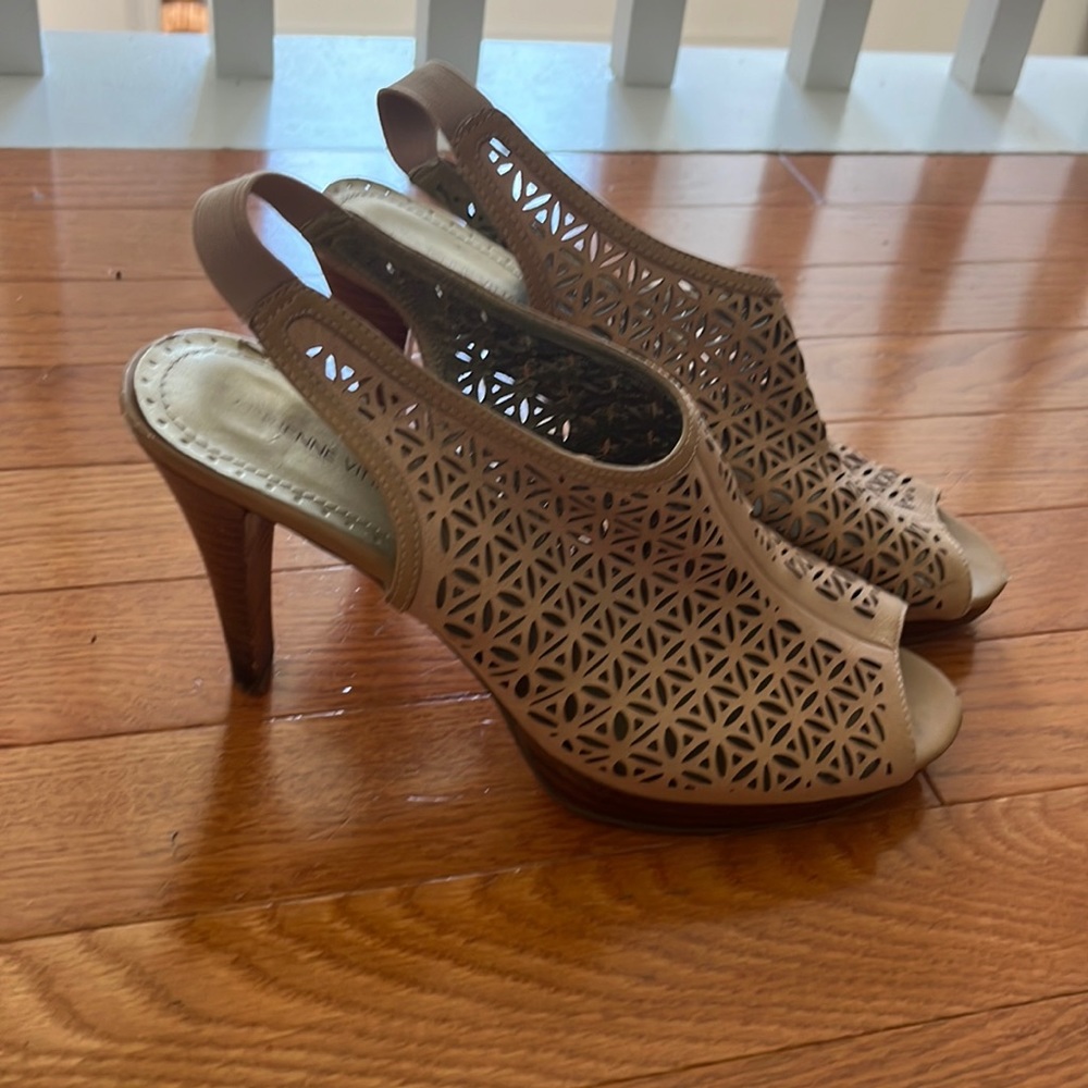Adrienne Vittadini Lattice Cut Sling Back